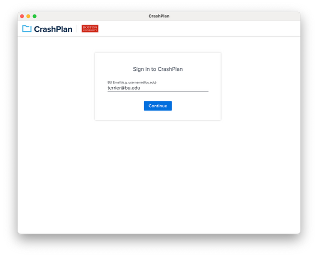 Sign into CrashPlan